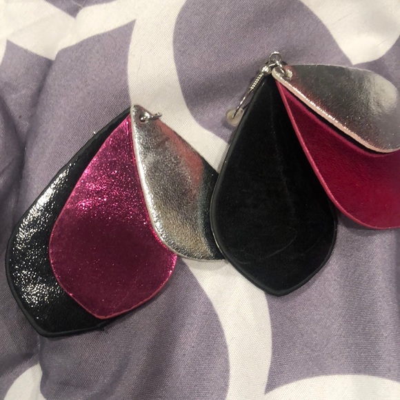 Faux leather earrings